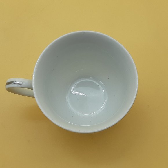 White and Silver Tea Cup and Saucer by RK - Picture 8 of 11